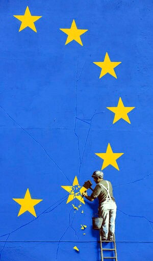 Chipping Away at EU: Banksy's Take on Brexit Seen in Dover