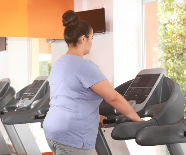 woman on a treadmill