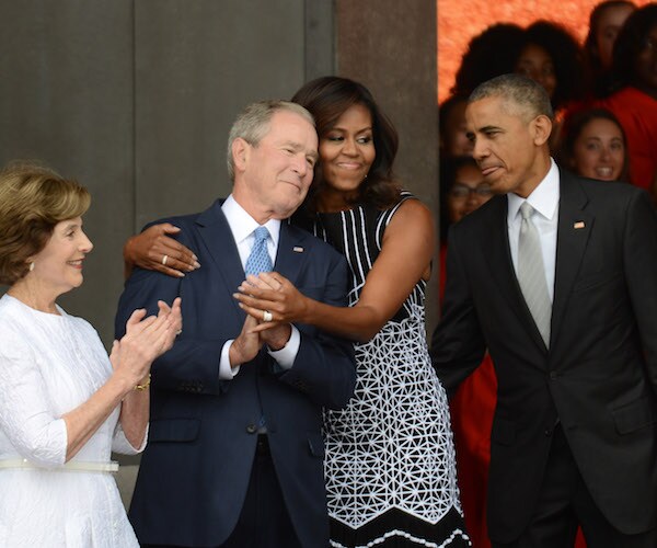 Michelle Obama-George W. Bush Hug Trends on Social Media