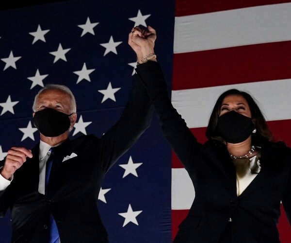 joe biden and kamala harris greet crowd