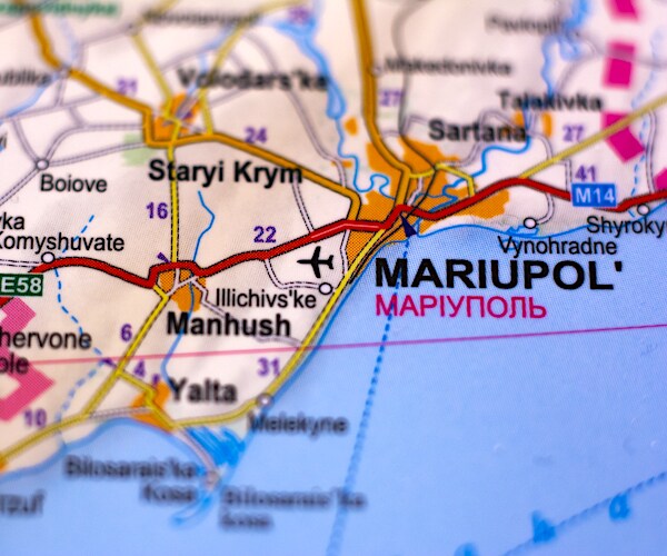 map of Mariupol city in Ukraine attacked by Russian troops