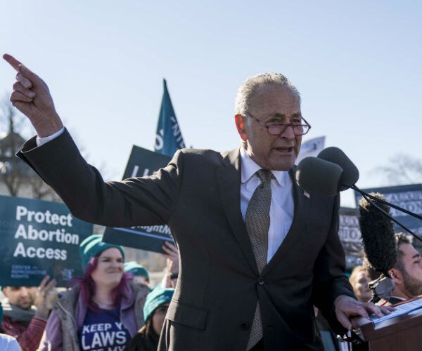 sen chuck schumer democrat of ny at an pro abortion rights rally outside the us supreme court 