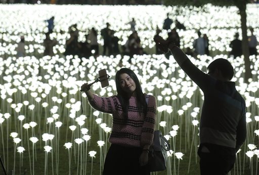 Hong Kong Hosts Valentine's Day with 25,000 LED Roses