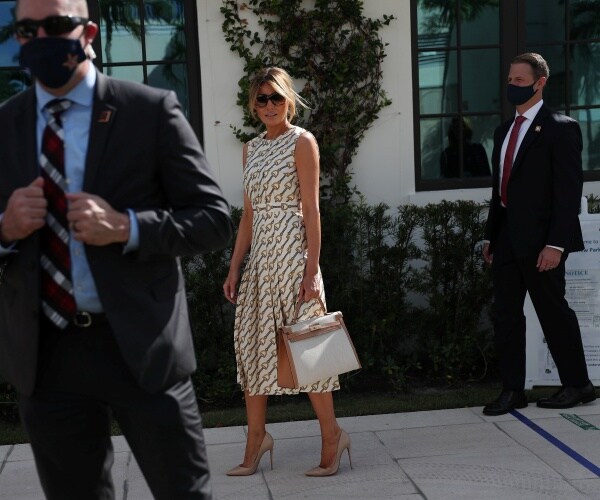 melania trump leaves polling place