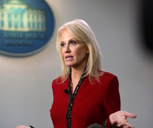 kellyanne conway in a red dress