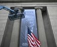 Trump Banner Hung Over Justice Department HQ