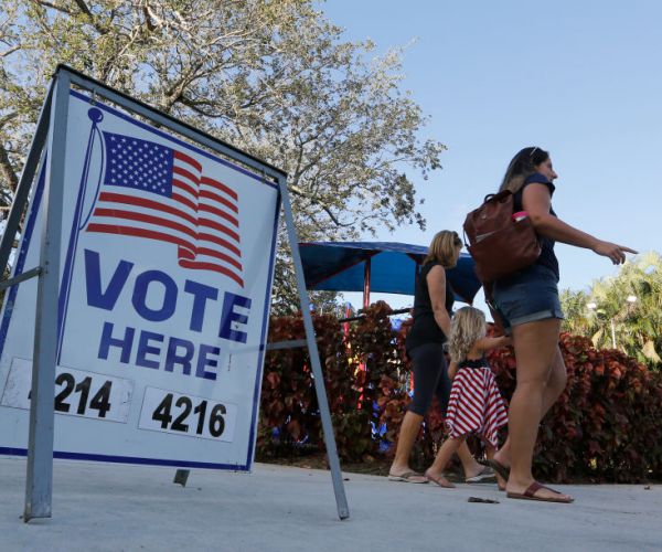 voters arrive to cast ballots at a polling place in florida. 