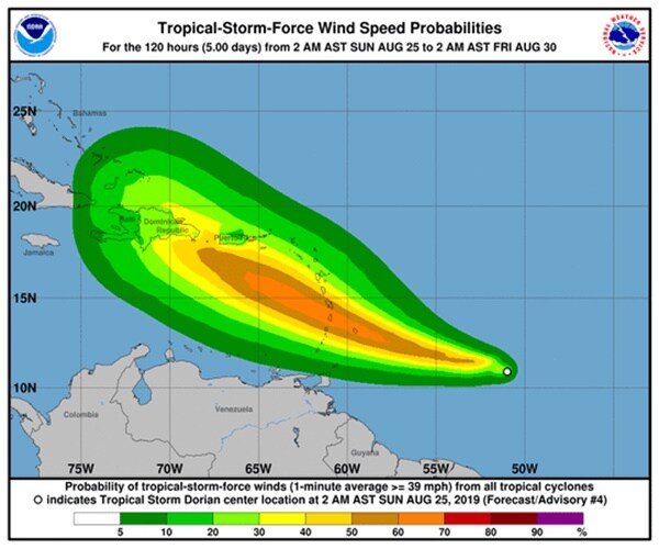 Storm Dorian Likely to Strengthen as It Churns Toward Caribbean Islands