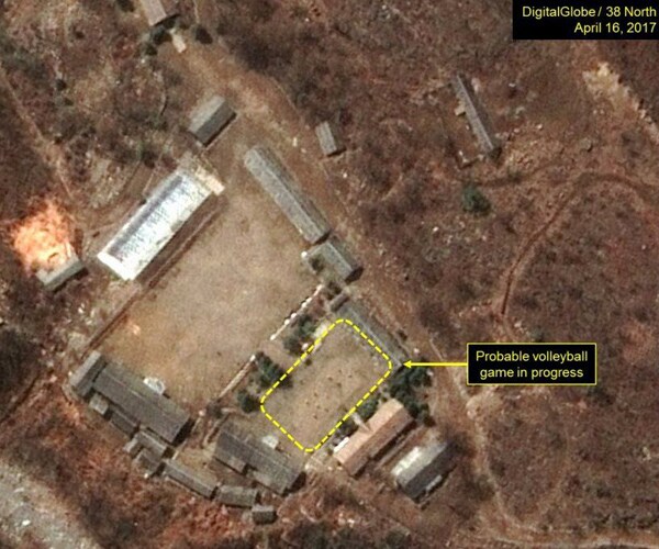 NoKo Nuke Test Site Volleyball: Satellite Sees 3 Games Underway