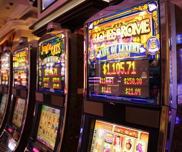 gambling machines in a row at a casino
