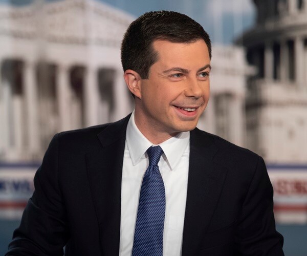 pete buttigieg smiled during an interview on fox news