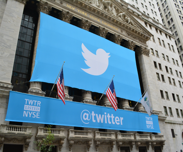 Twitter at stock exchange