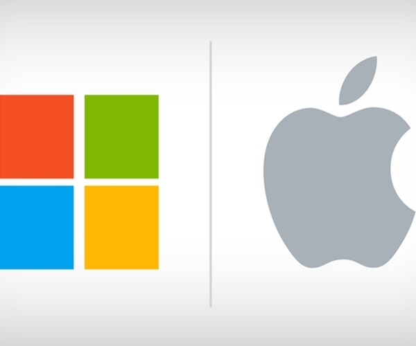 apple and microsoft corporate logos