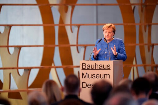 German Chancellor Merkel Opens New Bauhaus Museum in Dessau