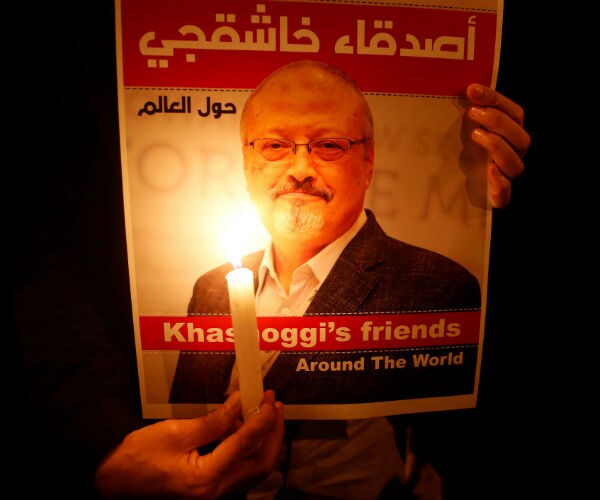a protest vigil over the killing of journalist jamal khashoggi