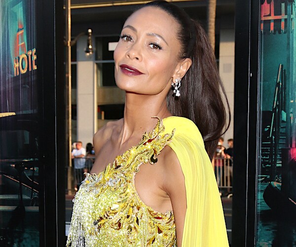 Thandiwe Newton sends confident on the red carpet during a premiere