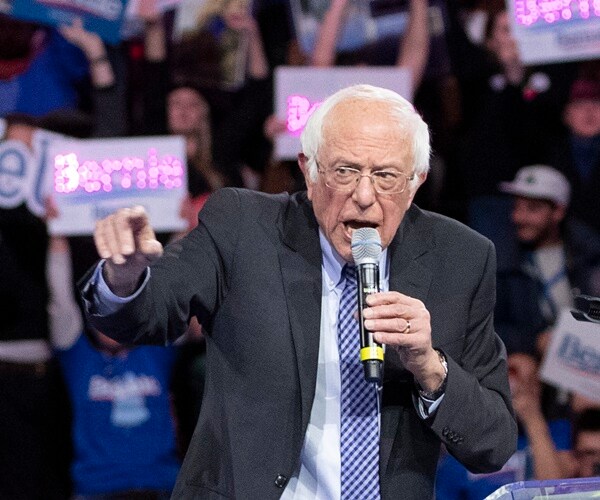 bernie sanders speaks at a rally