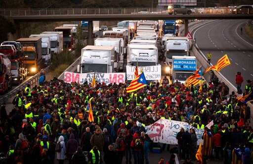 Striking Protesters Disrupt Transportation in Catalonia