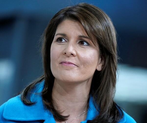 haley in a blue coat