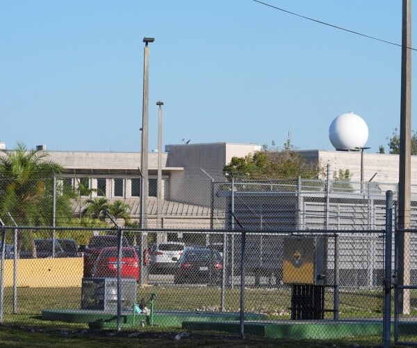 Immigration and Customs Enforcement in Miami, Florida, have erected a tent large enough to house hun...