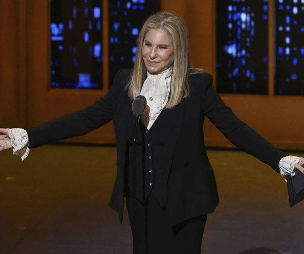 barbra streisand presents the award for best musical at the tony Awards in 2016.
