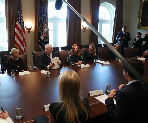 us president donald trump and trudeau of canada with women entrepreneurs