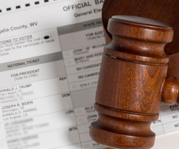 a ballot with a judges gavel on it