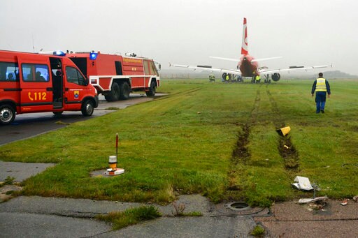 Jet Carrying 88 Overshoots Runway on German Island of Sylt