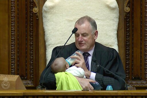 New Zealand Parliament Speaker Soothes Baby as Debate Rages