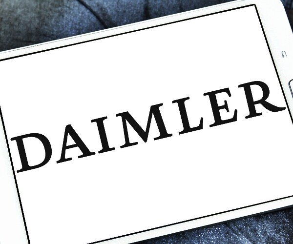 logo of daimler automotive corporation on samsung tablet


