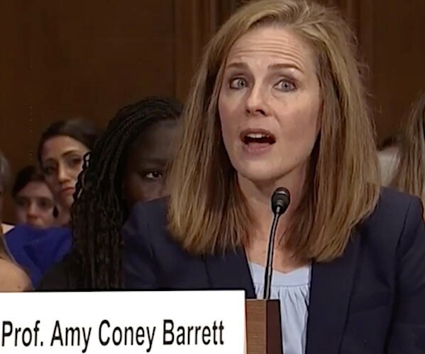 amy coney barrett speaks during a congressional hearing