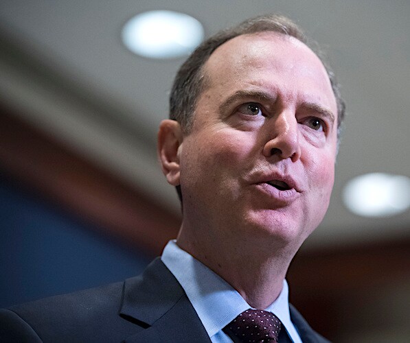 democrat adam schiff talks to the media about impeaching someone from the trump administration