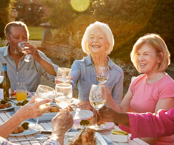 senior citizens socializing