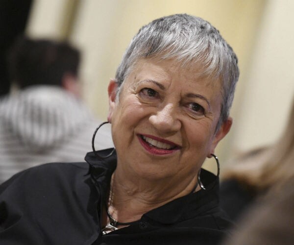 Mary Nichols is shown in a hotel in Detroit