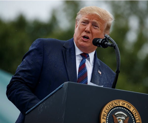 us president donald trump at joint base myer henderson hall virginia 