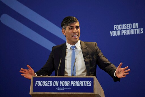 Britain's Rishi Sunak Struggles with Missteps While Trying to Lift Conservatives Ahead of Elections