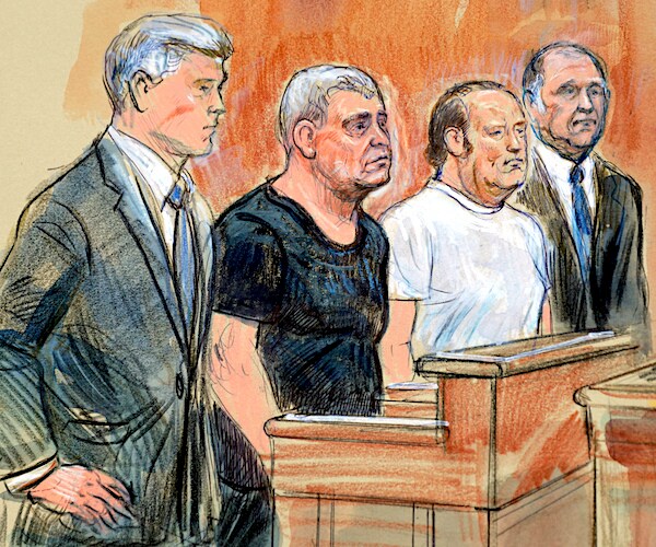 lev parnas stands amongs lawyers during his court hearing