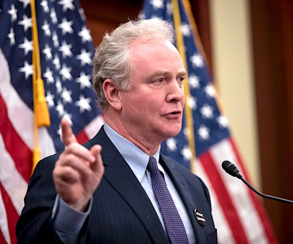 Chris Van Hollen speaks during an event