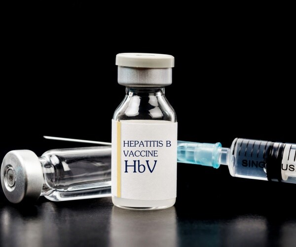 hepatitis B vaccine vial and syringe
