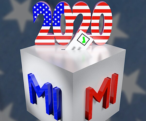 a graphic showing michigan 2020 ballot box