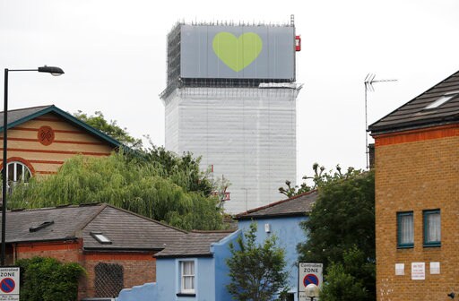 Banners Unveiled Atop Charred Remains of Grenfell Tower