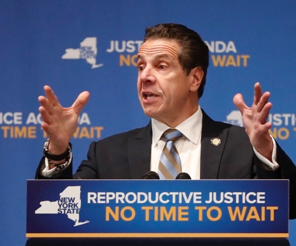new york gov. chris cuomo gestures as he speaks at barnard college in new york.