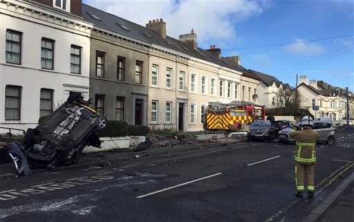 Stolen N Ireland Fire Truck Smashes into Row of Cars, Houses