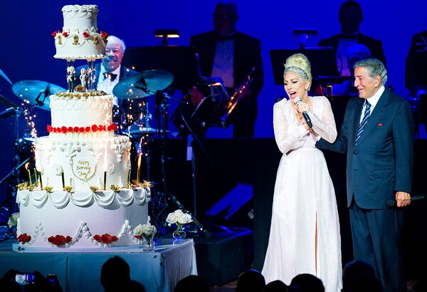 Lady Gaga Surprises Tony Bennett With Cake for 89th Birthday