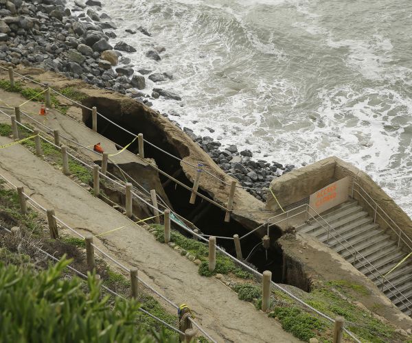 Pacifica Sinkhole Opens Along California Beach