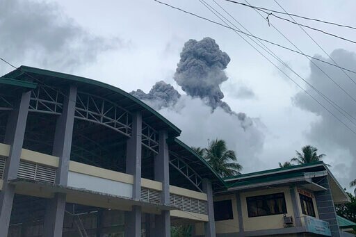 Philippine Volcano Spews Ash and Steam, Alarms Villagers