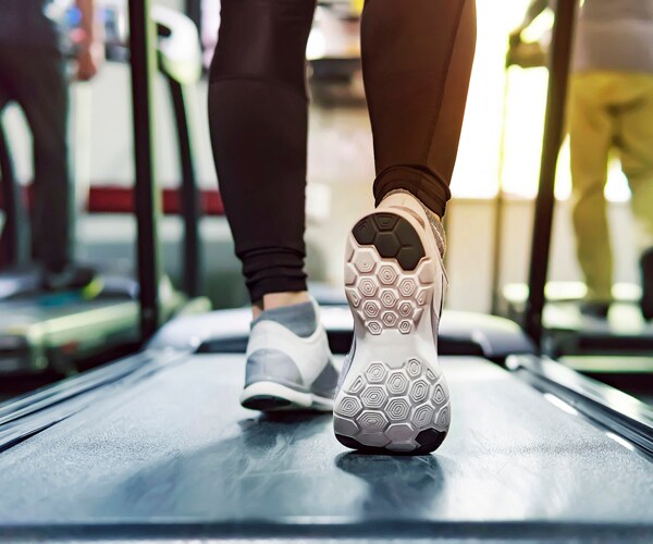 working out on a treadmill