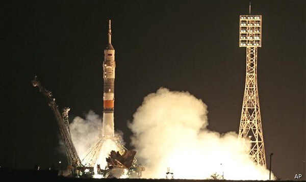 International Crew Blasts Off for Space Station