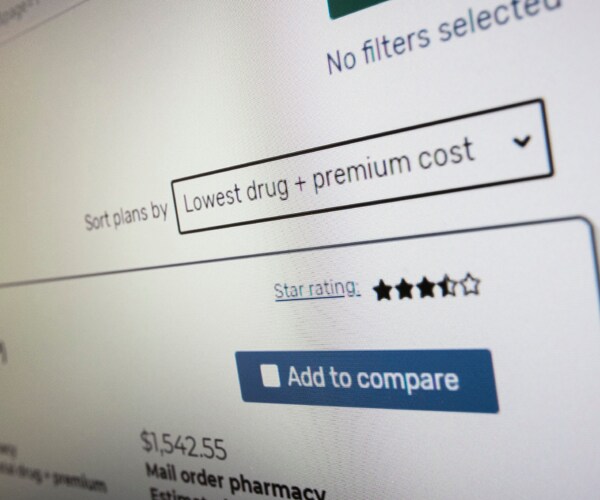 a screen showing the cost of a prescription drug