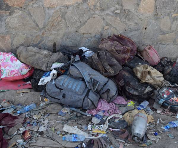 belongings on the ground